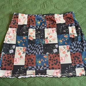 shein patchwork skirt